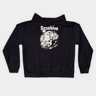 Sensitive - black/off white Kids Hoodie